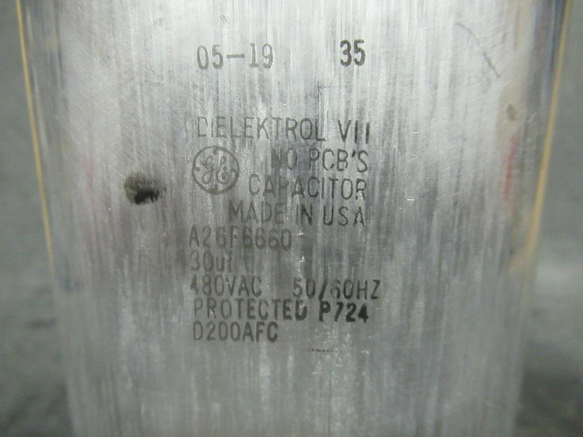 Used LOT OF 2 GENERAL ELECTRIC DIELEKTROL VII CAPACITOR A26F6660 / D200AFC 30uF 480 V