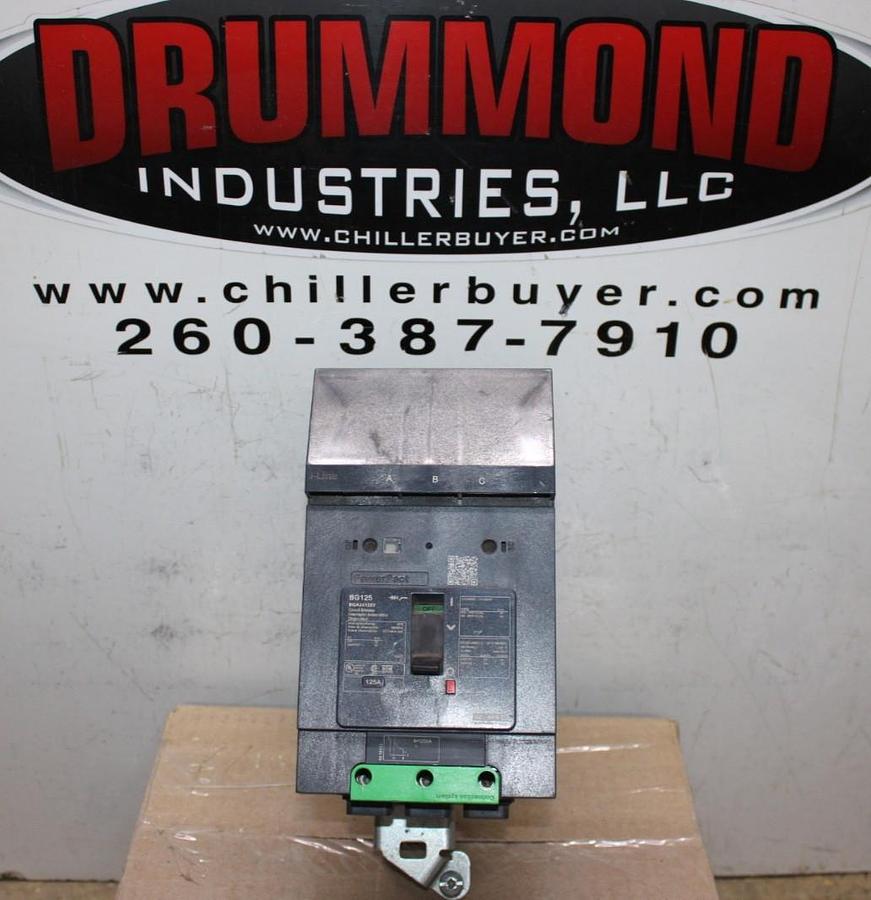 Used SQUARE D POWERPACT I-LINE CIRCUIT BREAKER BGA34125Y 480/277V 125A 3-POLE