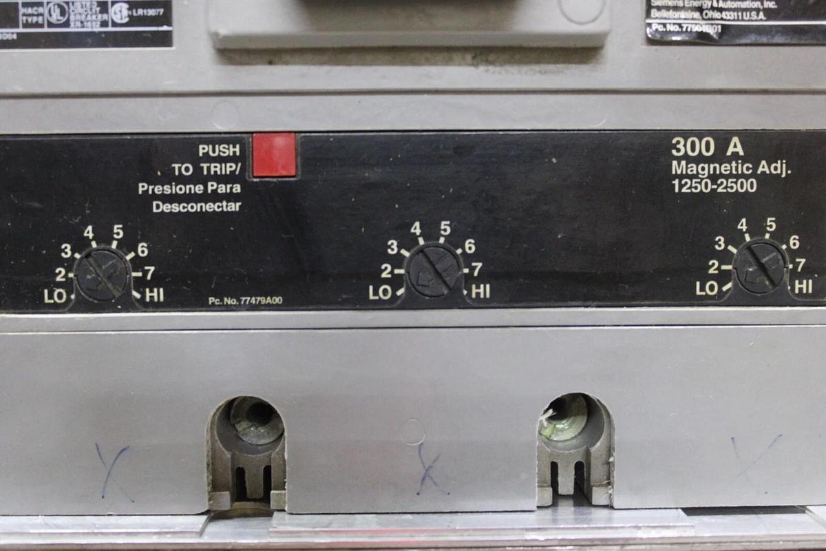 Used SIEMENS SENTRON CIRCUIT BREAKER JXD3B300H 300 AMP 600 VAC 3-POLE JXD6-A