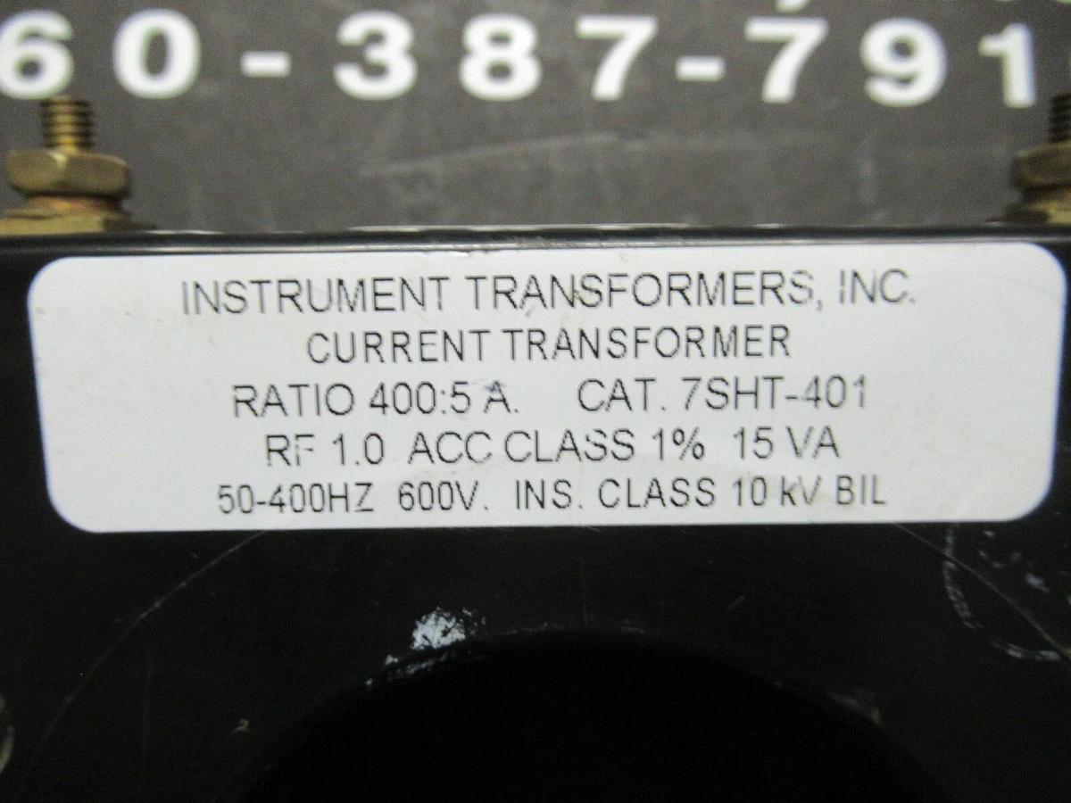 Used EATON CURRENT TRANSFORMER 7SHT-401 RATIO: 400:5 A