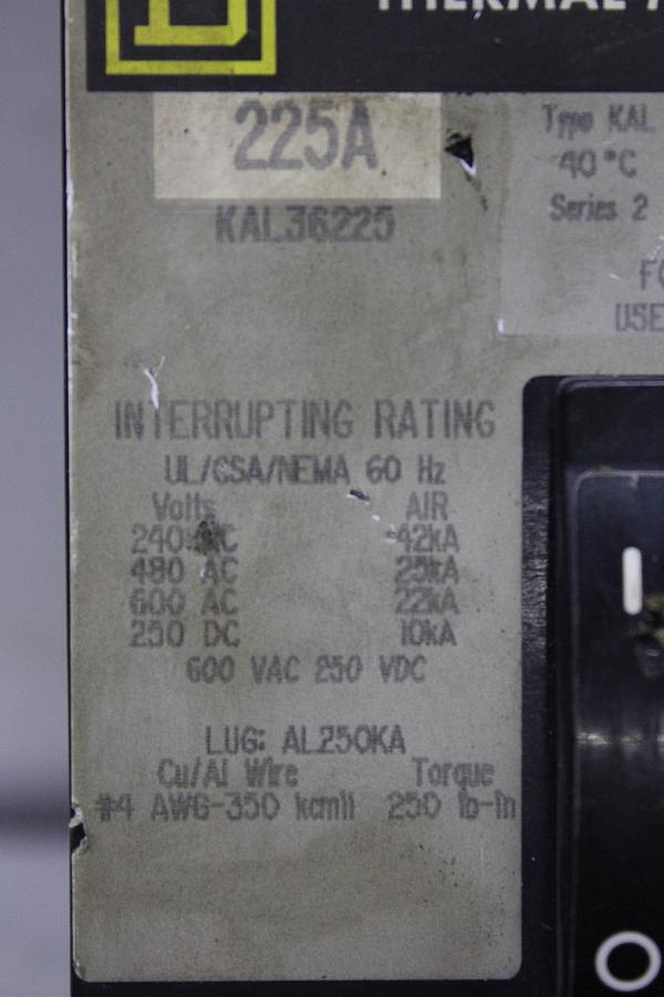 Used SQUARE D CIRCUIT BREAKER FAL34100 100 AMP 480 VAC 3-POLE **WARRANTY**