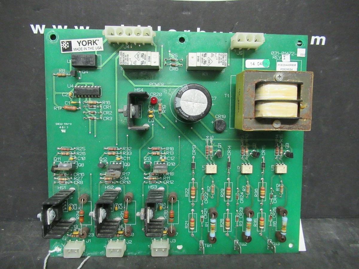 Used YORK CHILLER BOARD 031-01472-000 REV I SCR TRIGGER BOARD
