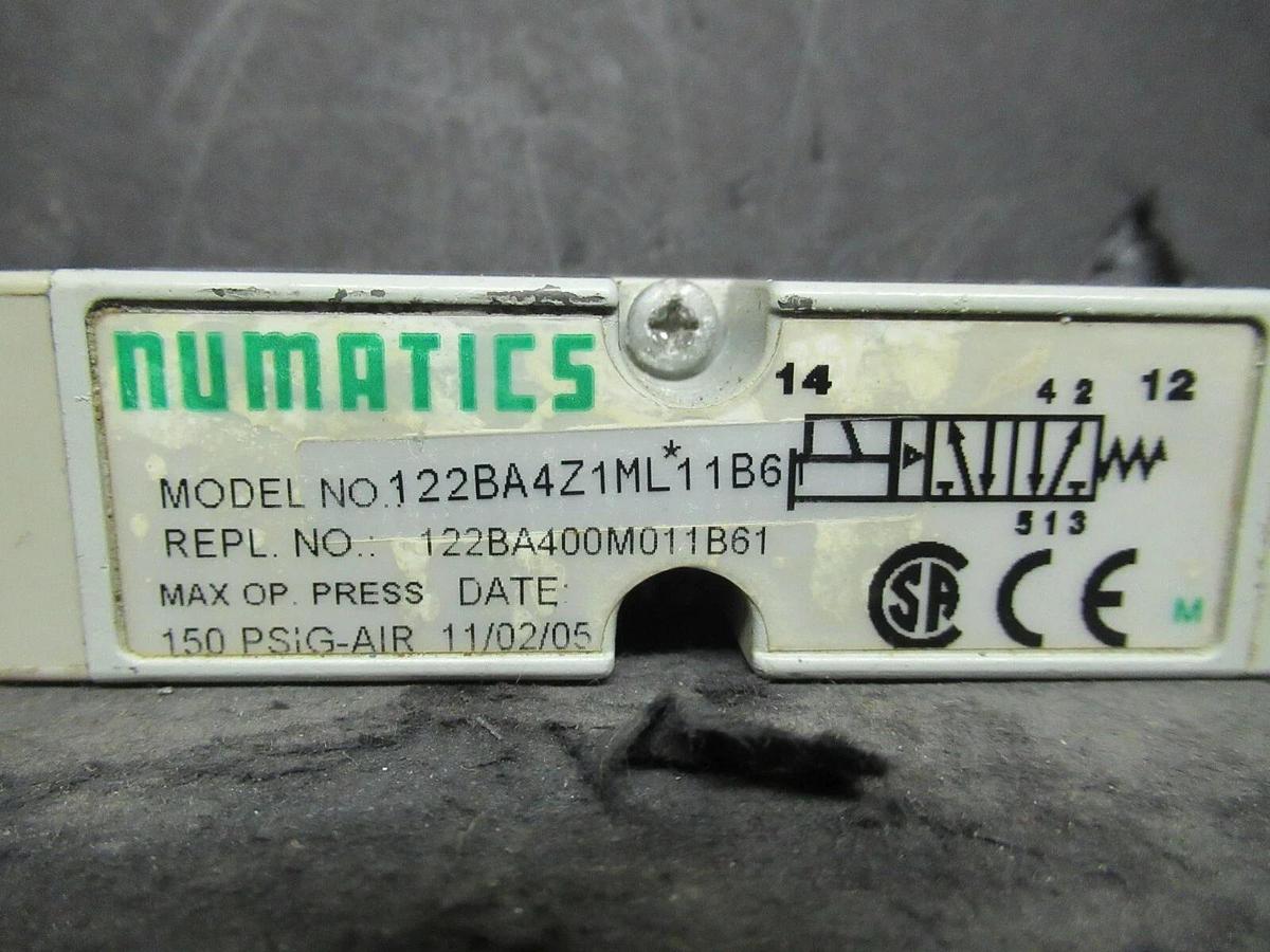 Used NUMATICS 122BA400M011B61 SOLENOID VALVE 122BA4Z1ML11B61 150 PSI   ** WARRANTY **