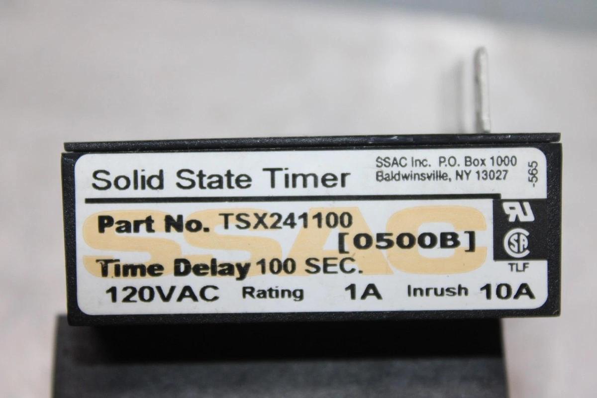 NIB TRANE SSAC SOLID STATE TIMER RELAY TSX241100 RLY01317 120 VOLT 1 AMP 120 SEC