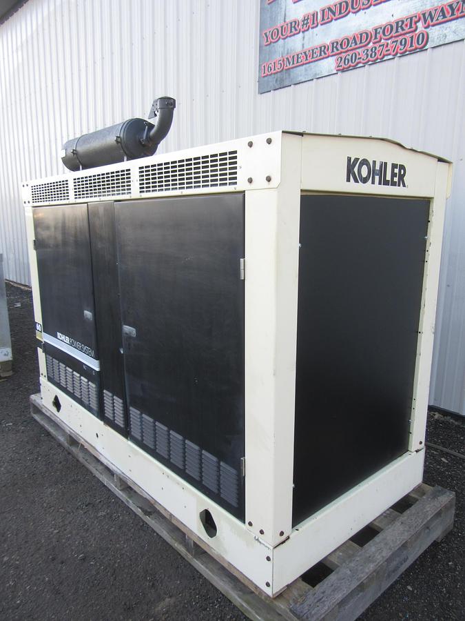 Used 60 KW PROPANE / NAT GAS GENERATOR KOHLER 120/240V 45RZG ENCLOSED VIDEO