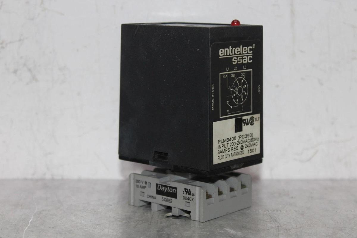 Used ENTRELEC SSAC VOLTAGE MONITOR PLM6405 200-240 VAC 8 AMP **WARRANTY**