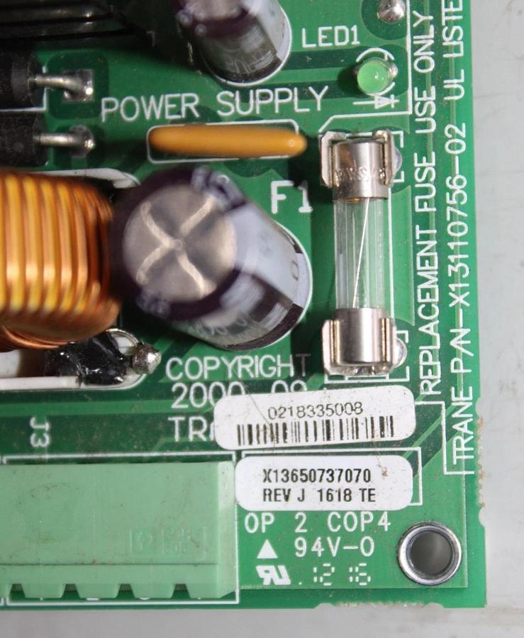 Used TRANE POWER SUPPLY CIRCUIT BOARD X13650737070 X13110756-02 **WARRANTY**