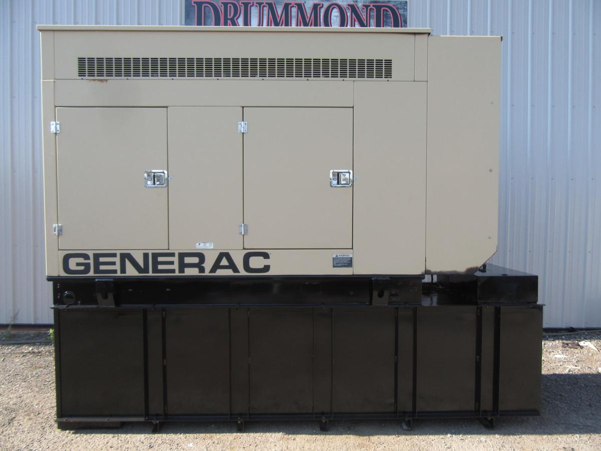 Used 60 KW DIESEL GENERATOR GENERAC 120/240 VOLT SOUND ENCLOSED VIDEO WE SHIP