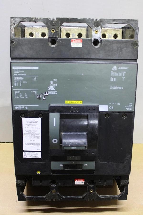 Used SQUARE D CIRCUIT BREAKER MHL368006139 800 AMP 3-POLE 600 VAC W/ SHUNT TRIP