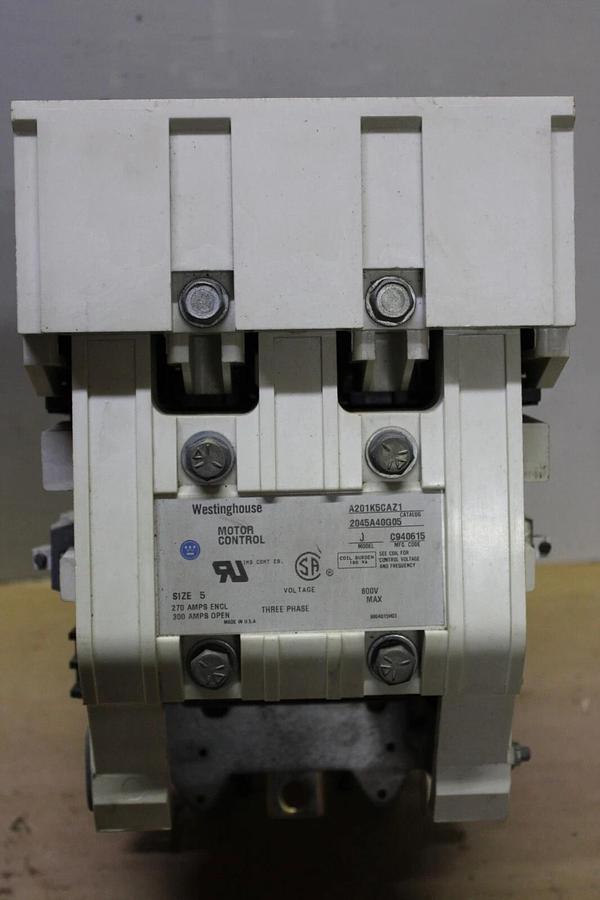 Used CUTLER HAMMER CONTACTOR A201K5CAZ1 270/300 AMP 3-POLE NEMA 5 600 VAC MODEL J