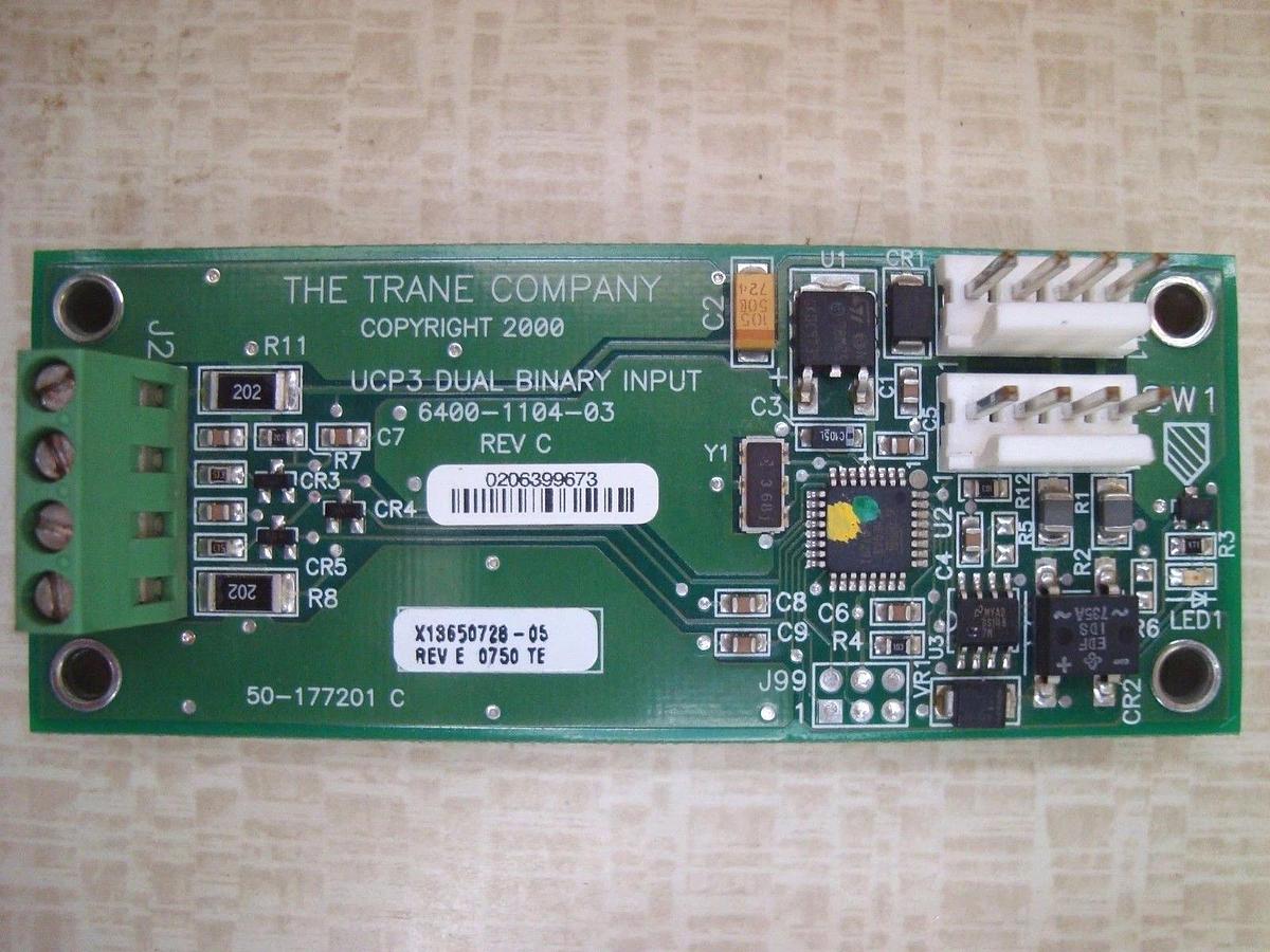 Used TRANE UCP3 DUAL BINARY INPUT CIRCUIT BOARD # 6400-1104-03 REV C ; X13650728-05 E