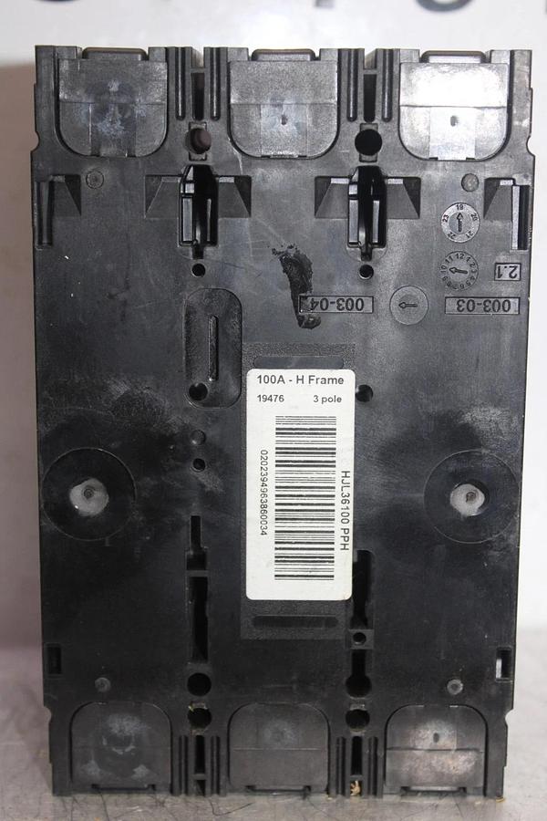 Used SQUARE D POWERPACT CIRCUIT BREAKER HJL36100 3-POLE 100 AMP 600 VAC *WARRANTY*
