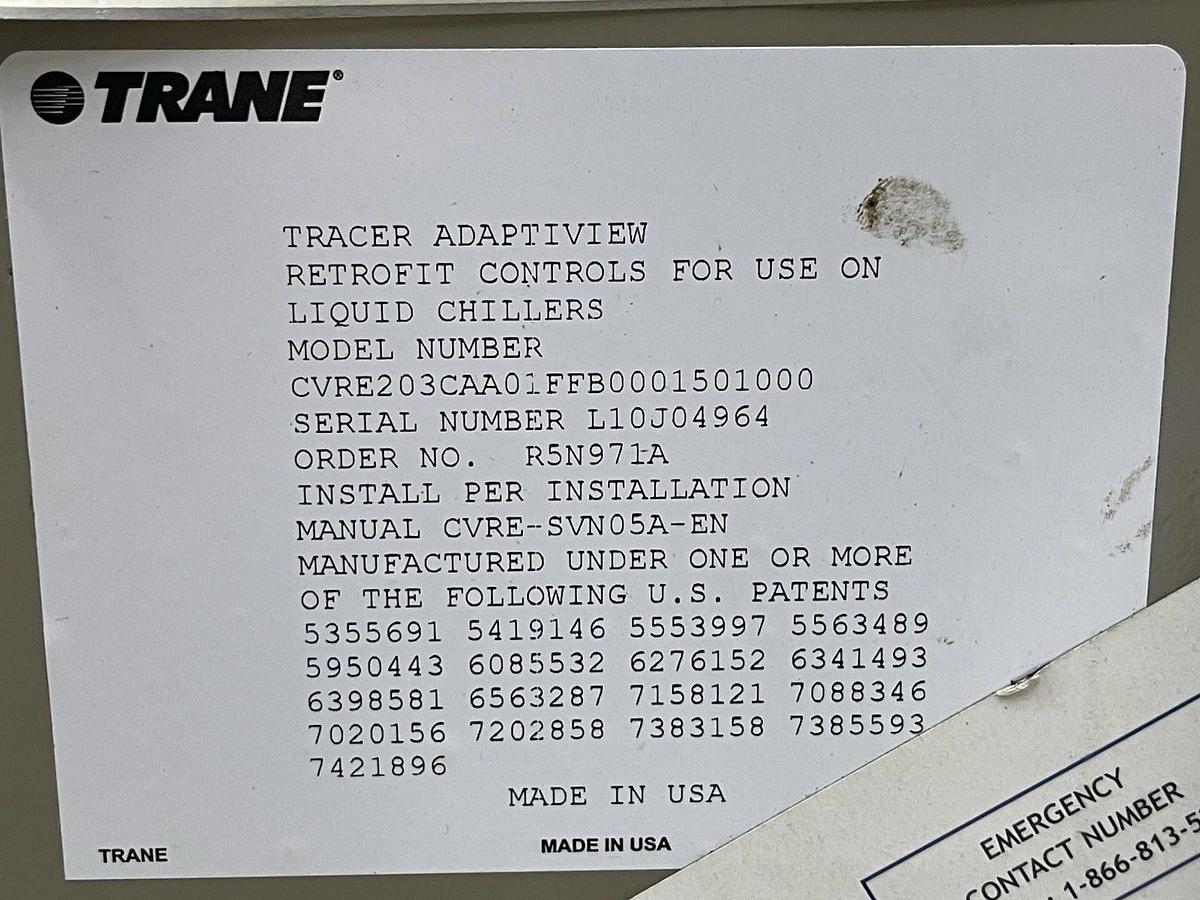 Used TRANE RETROFIT TRACER ADAPTIVIEW CHILLER CONTROL CVHE320 W/ TOUCHSCREEN DISPLAY
