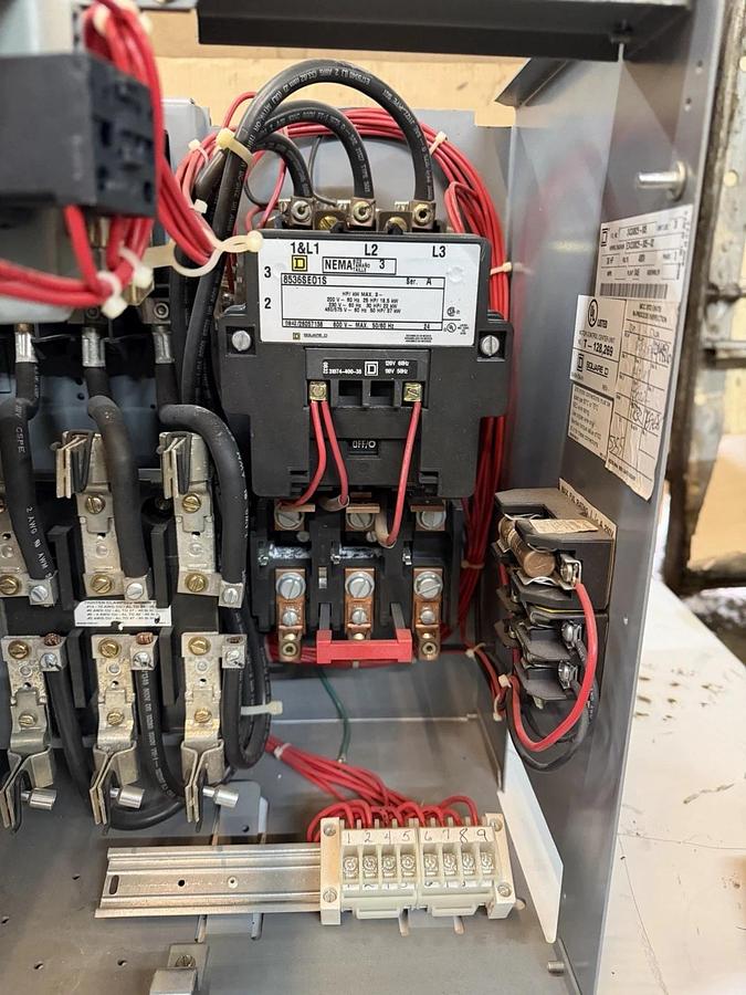 Used SQUARE D MODEL 6 MCC MOTOR CONTROL BUCKET 18" HU100-3MC6B NEMA 3 480 VOLT