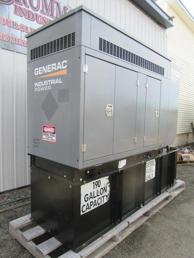Used 48 KW DIESEL GENERATOR GENERAC 120/240 V FPT 346 HRS SOUND ENCLOSED VIDEO 50 KW