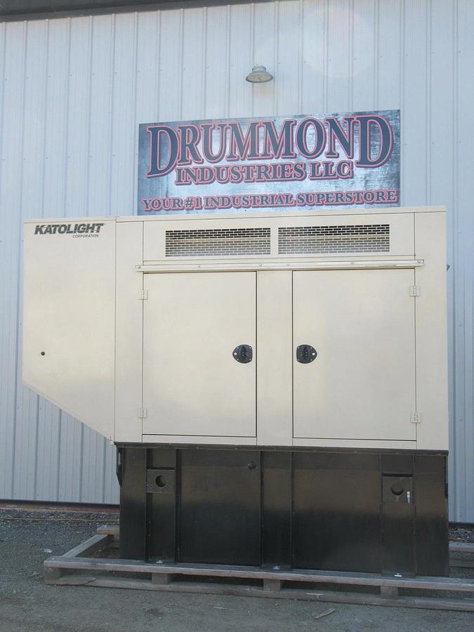 Used 60 KW DIESEL GENERATOR KATOLIGHT 120/240V RE-CONNECTABLE SOUND ENCLOSED 854 HRS