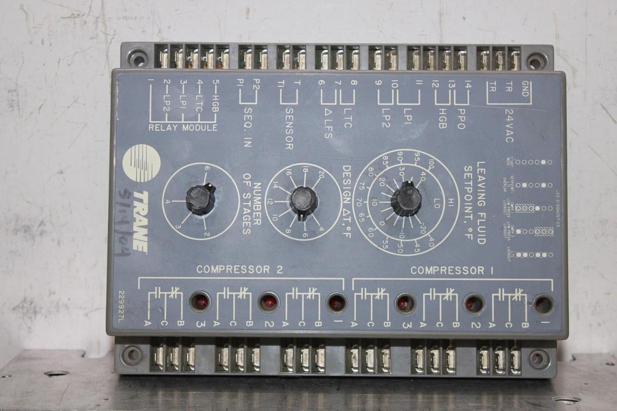 Used TRANE CHILLER CONTROL MODULE 229927L W7900A10006 24 VOLT 12 VA **WARRANTY**