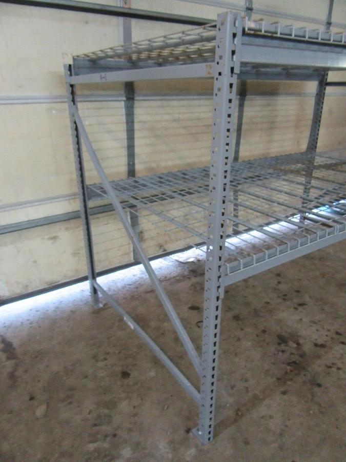 Used LYON 14GA. BULK STORAGE RACKING 7' L X 4' W X 5' T 1600# LBS CAP PER SHELF RACK