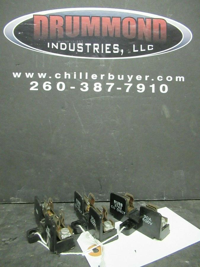 Used LOT OF 3 BUSS BUSSMANN FUSE HOLDERS 3743 FOR 30 AMP 600 V FUSES **WARRANTY**