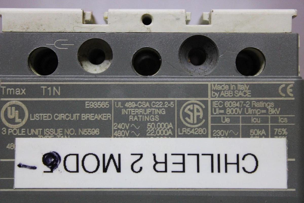 Used ABB CIRCUIT BREAKER TMAX T1N 80 AMP 600 VAC 3-POLE **WARRANTY INCLUDED**