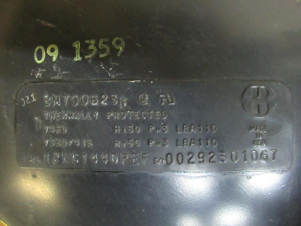BRISTOL REFRIGERENT COMPRESSOR H2NC144DPEF BM700623 3-PHASE 460 VOLT
