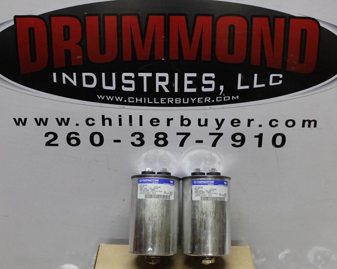 Used LOT OF 2 GE DIELEKTROL VI CAPACITOR 27L514 120311021-001 370 VAC 60 uF ± 6%