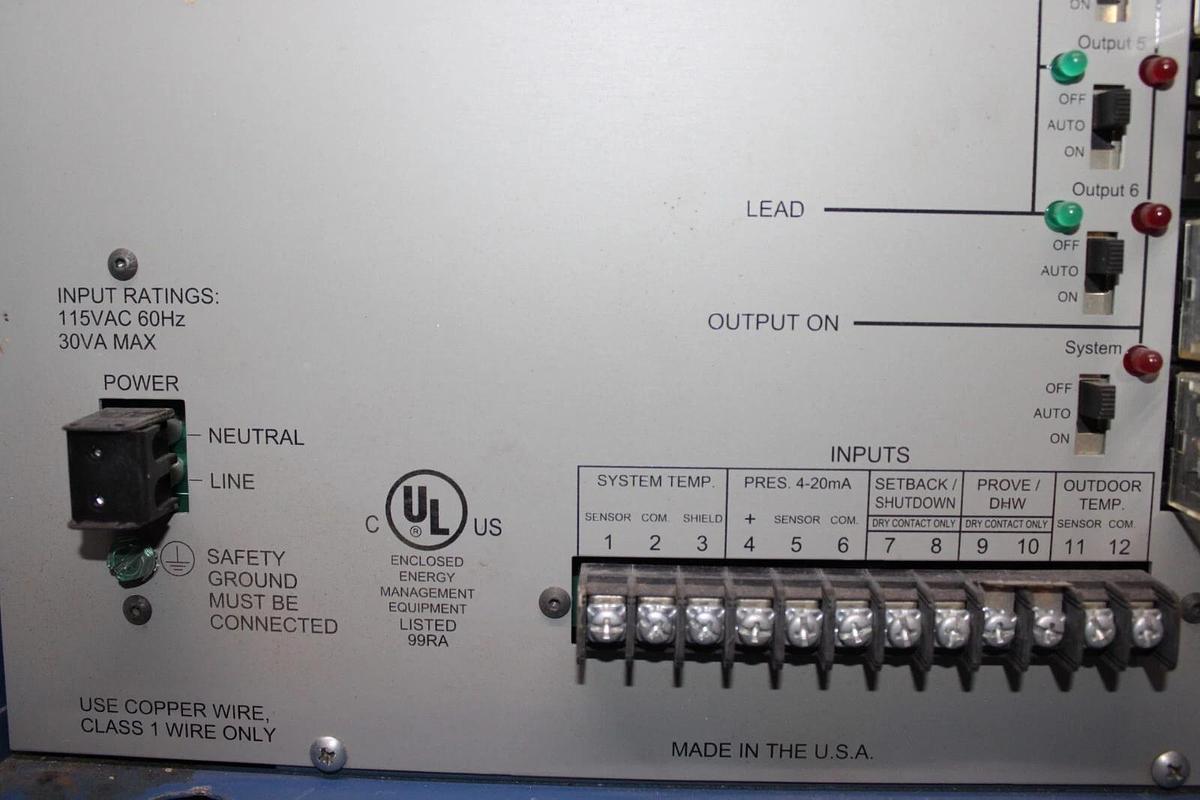 Used HEAT-TIMER SEQ-6 AUTOMATIC HEATING CONTROL STEAM CYCLE SEQUENCING PANEL