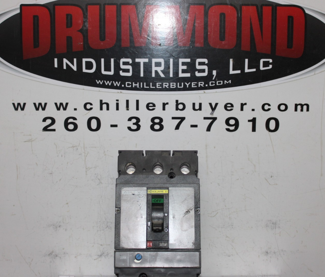 Used SQUARE D POWERPACT CIRCUIT BREAKER JGL36225 225 AMP 3-POLE 600 VAC