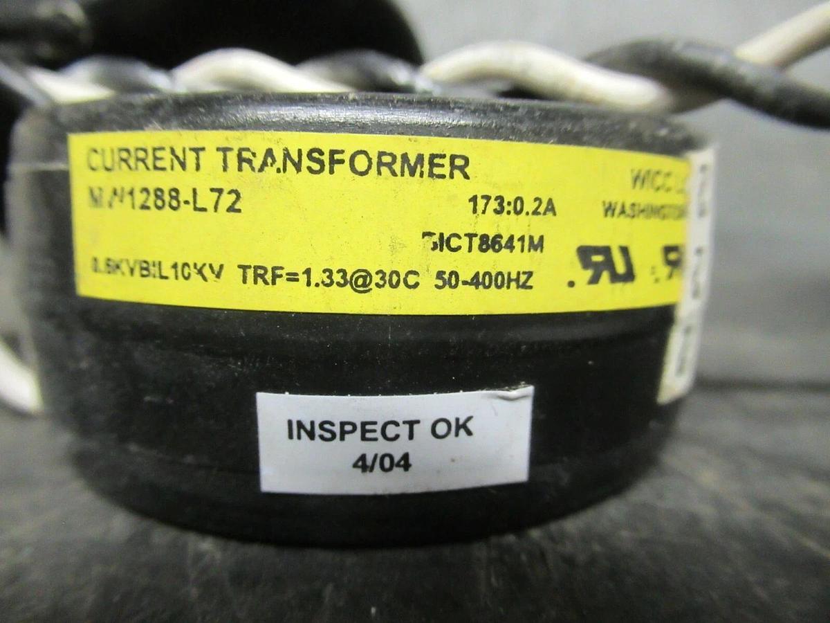 Used WICC LTD CURRENT TRANSFORMER MW1288-L72 173:0.2 50-400 HZ 10 KV **WARRANTY**