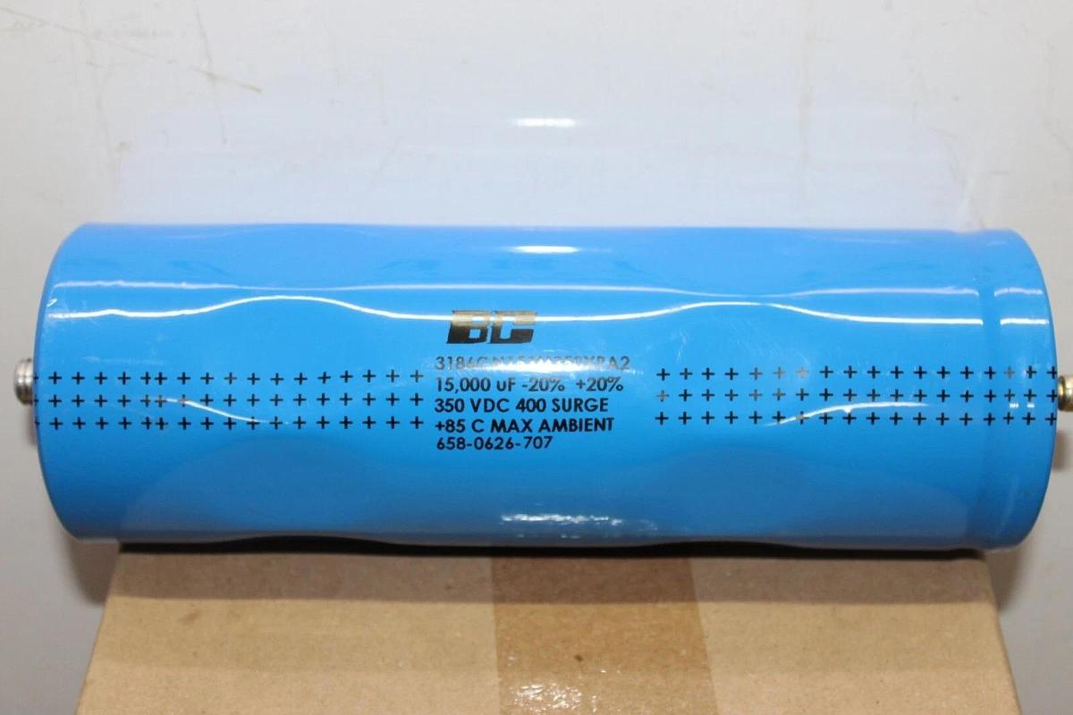 Used BC CAPACITOR 3186GN153M350XPA2 658-0626-707 350 VDC 400 SURGE 15000uF ± 20%