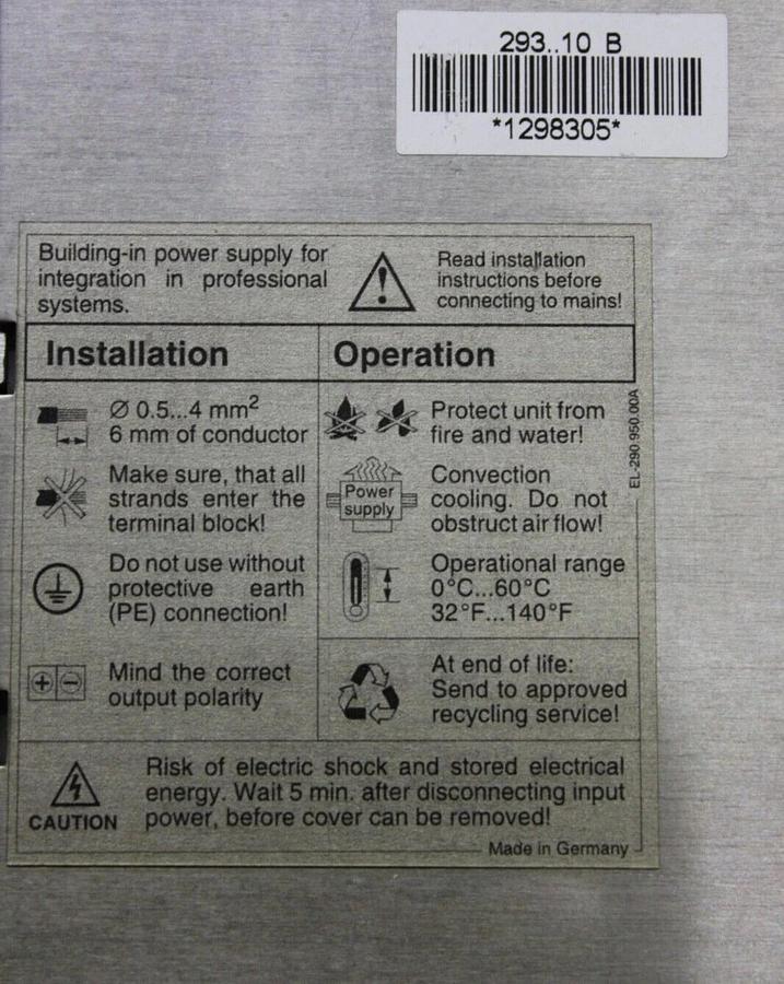 Used SOLA POWER SUPPLY SDN2.5-24-100 24 VDC 2.5 AMP 230 VAC 1.3 AMP *WARRANTY*