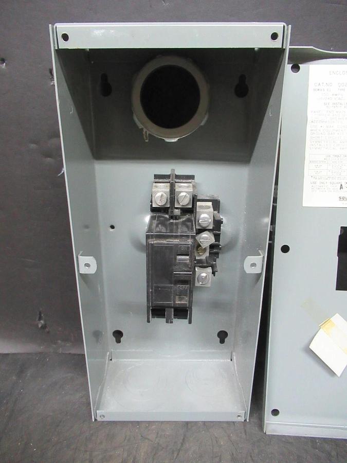 Used SQUARE D ENCLOSED CIRCUIT BREAKER QO2100N W/ QO2125 125 AMP 2-POLE 240 VAC