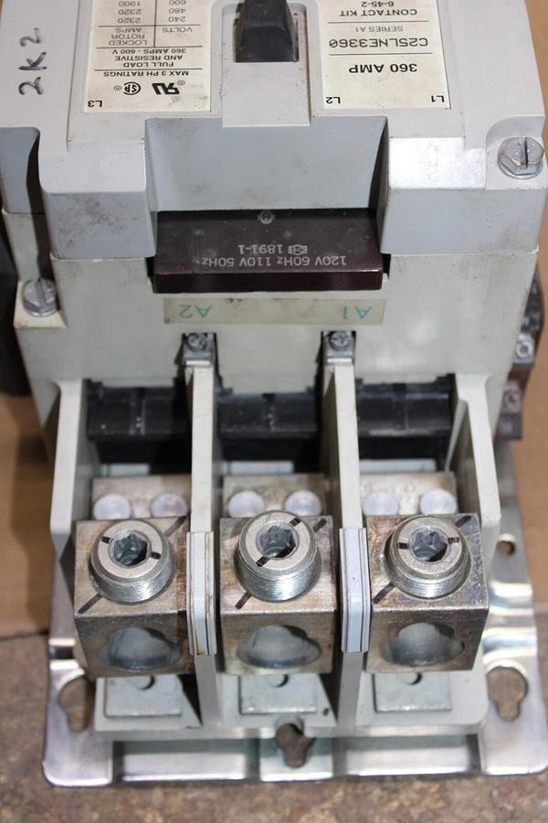 Used CUTLER HAMMER CONTACTOR C25LNE3360 360 AMP 600 VOLT 3-PHASE 3-POLE COIL: 120V