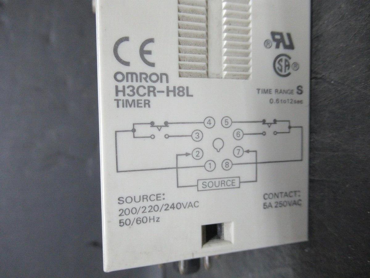 Used OMRON TIMER H3CR-H8L 200-240 VAC 5 AMP 0.6-12 SECOND **WARRANTY INCLUDED**