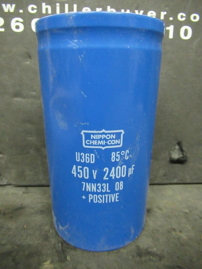 Used NIPPON CHEMI-CON U36D 450 V 2400 uF +POSITIVE ELECTROLYTIC CAPACITOR 7NN33L