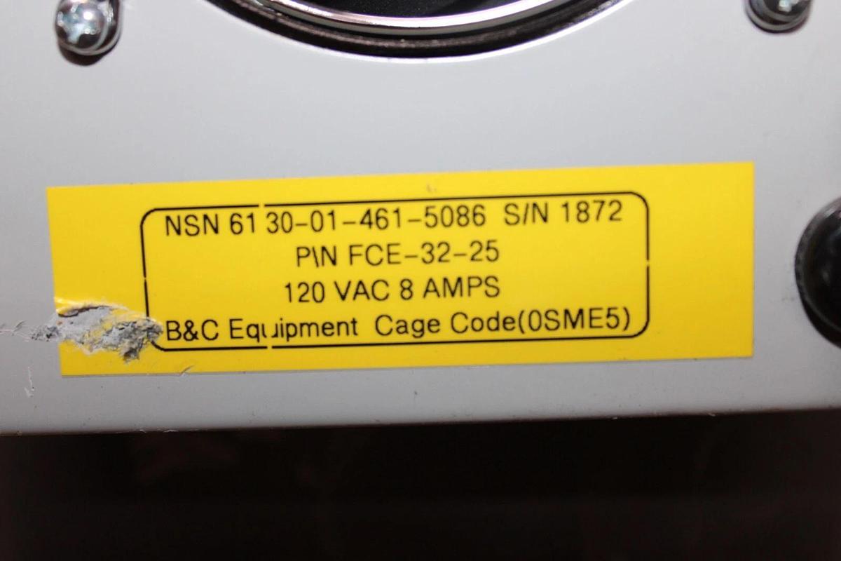 Used E.G. AUTOMATIC 3-STAGE BATTERY CHARGE 120 VAC 8 AMP 60 HZ FCE-32-25 *WARRANTY*