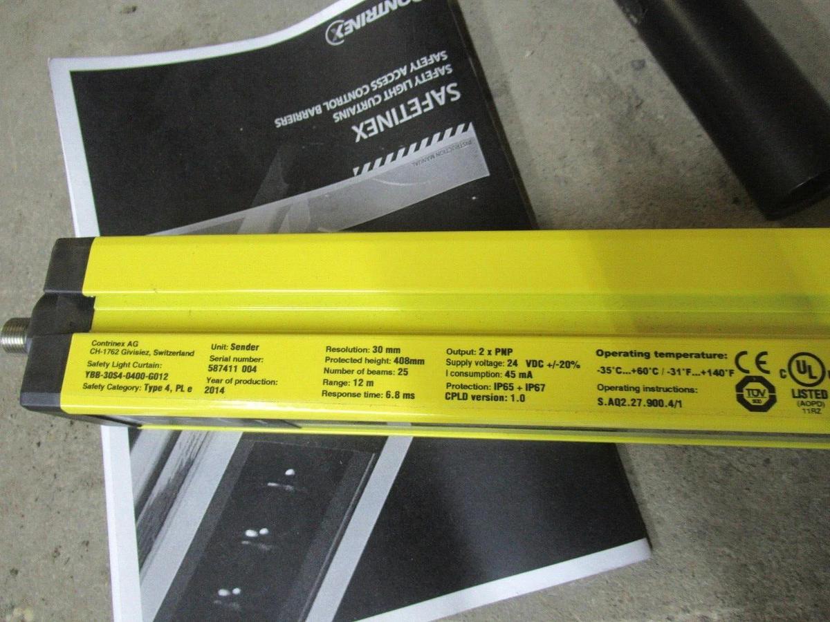 NIB CONTRINEX SAFETY LIGHT CURTAIN PAIR YBB-30S4-0400-G012 / YBB-30R4-0400-G012