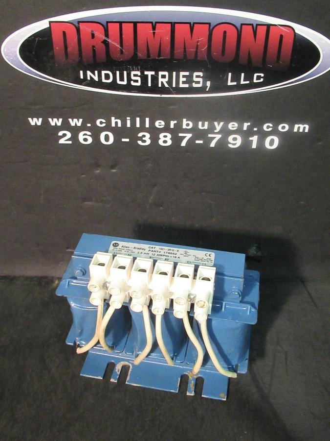 Used ALLEN BRADLEY 3 PH REACTOR CAT# 1321-3R12-B P/N: 178562 2.5 mH 12 AMP 600 V MAX