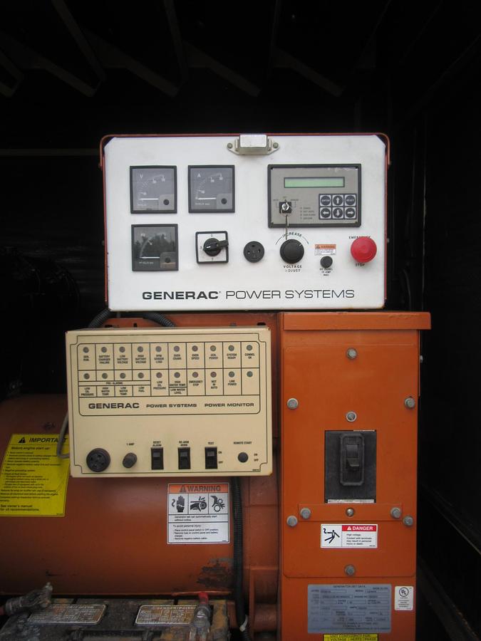 Used 60 KW DIESEL GENERATOR GENERAC 120/240 VOLT ONLY 355 HRS SOUND ENCLOSED VIDEO