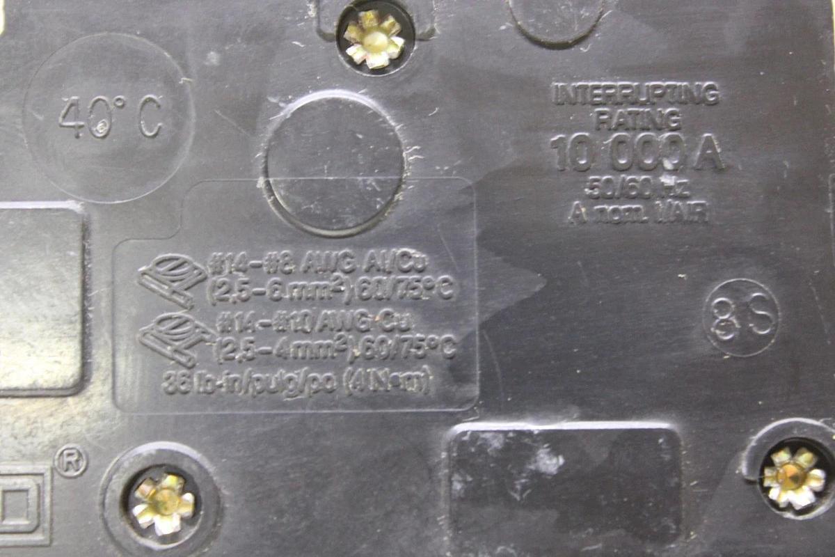 Used SQUARE D SINGLE POLE QO CIRCUIT BREAKER AD-7621 QO12030 30 AMP 240 VAC 1-POLE