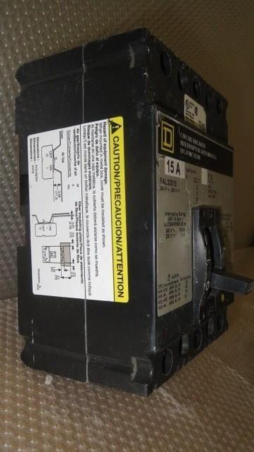 Used 15 AMP SQUARE D BREAKER 240 VAC 3 POLE MODEL FAL32015 **WARRANTY INCLUDED**