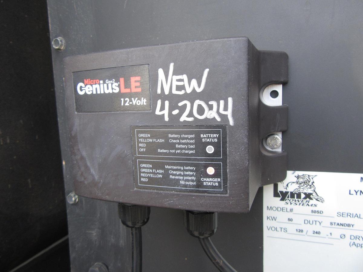 Used 50 KW DIESEL GENERATOR LYNX 120/240V RE-CONNECTABLE SOUND ENCLOSED 350 HRS