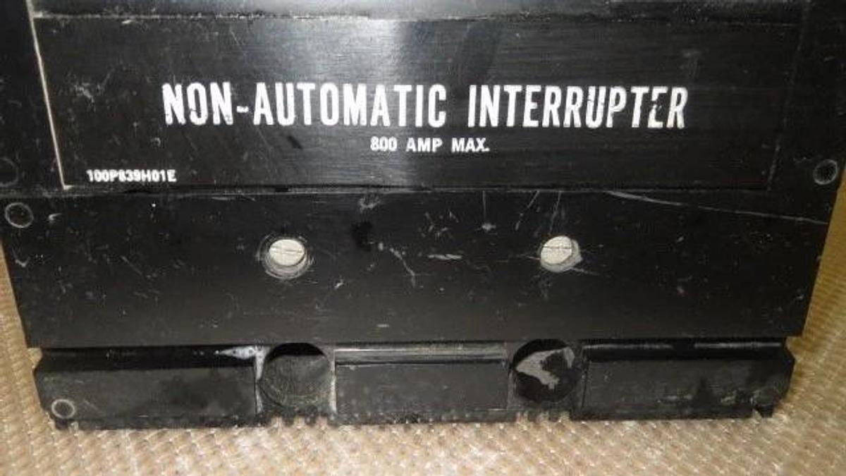 Used WESTINGHOUSE MA FRAME BREAKER 800 AMP 600 VAC 3 POLE MODEL MA3800NW **WARRANTY**