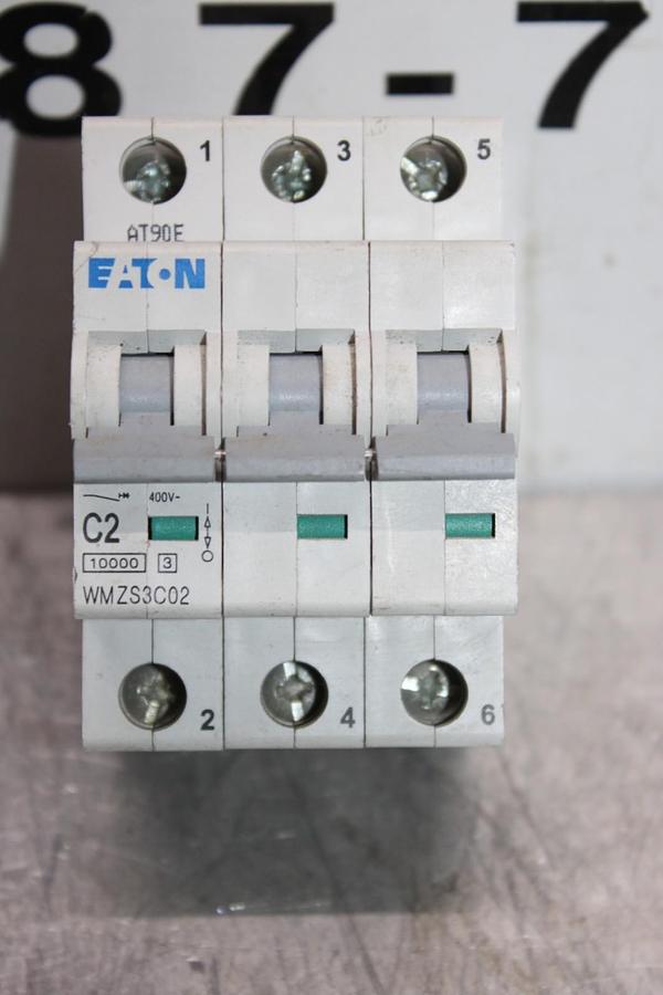 Used EATON CIRCUIT BREAKER  WMZS3C02 480/277 VAC 2 AMP 3-POLE *WARRANTY*