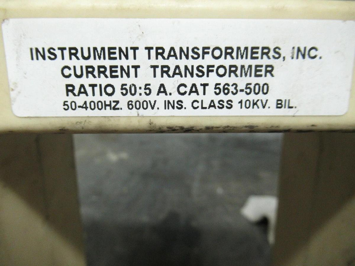 Used INSTRUMENT TRANSFORMERS CURRENT TRANSFORMER 563-500 RATIO: 50:5