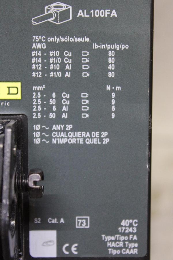 Used SQUARE D I-LINE CIRCUIT BREAKER FC34060 60 AMP 480 VOLT 3-POLE