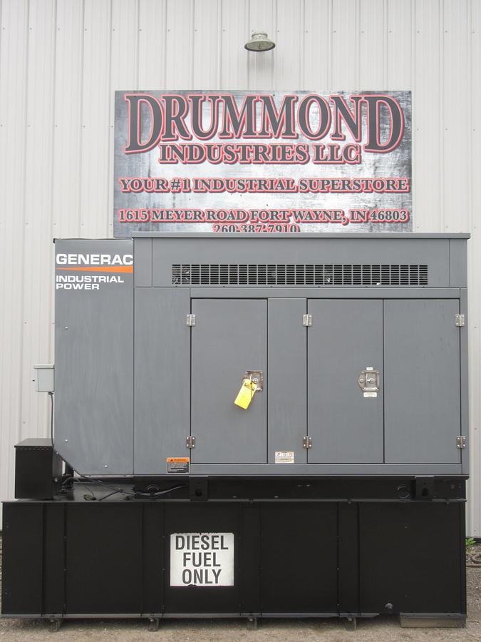 Used 48 KW DIESEL GENERATOR GENERAC 120/240 V FPT 366 HRS SOUND ENCLOSED VIDEO 50 KW
