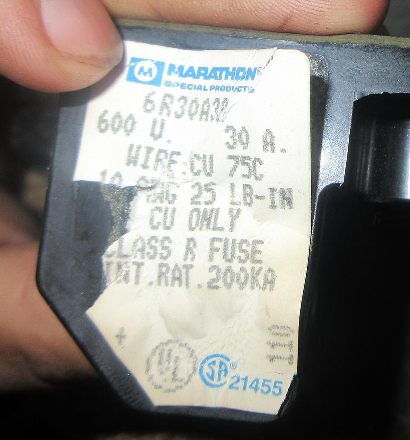 Used BUSSMAN INDICATOR FUSE FRS-R-30ID 30 AMP 600 VAC