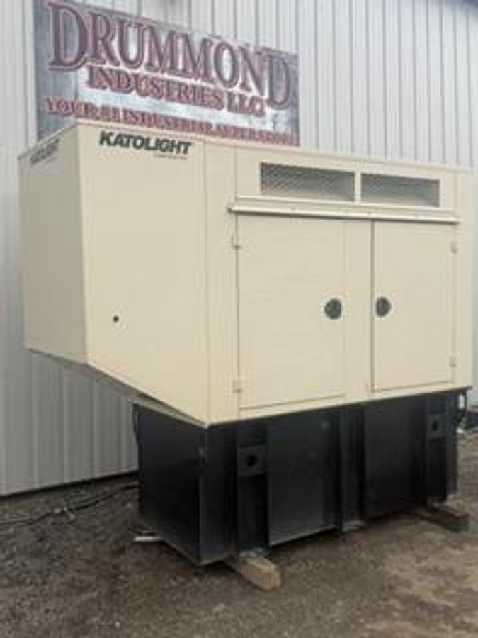 Used 60 KW DIESEL GENERATOR KATOLIGHT 120/240V RE-CONNECTABLE SOUND ENCLOSED 285 HRS