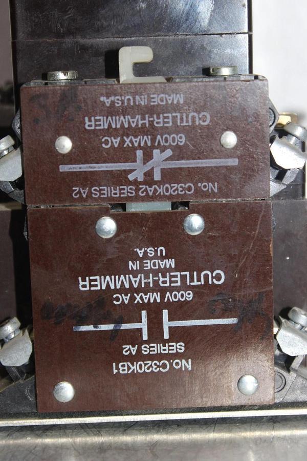 Used CUTLER-HAMMER NEMA CONTACTOR C10CN3 SIZE 1 27 AMP 3-PHASE 600 VAC COIL: 120 VAC